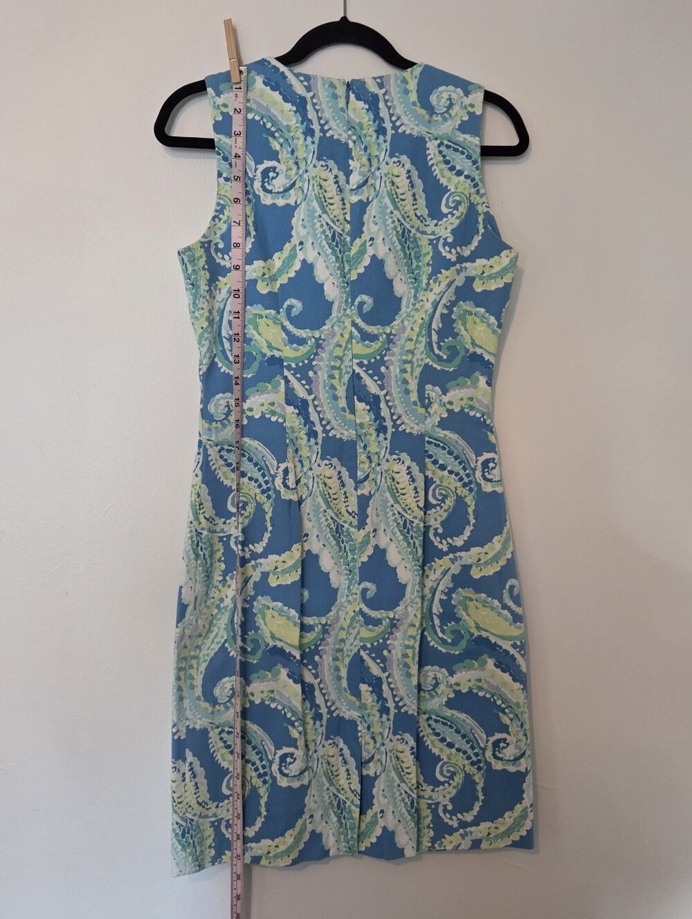 J. Mclaughlin Sleeveless Blue Paisley Print Shift Dress Size 4 - Picture 6 of 9